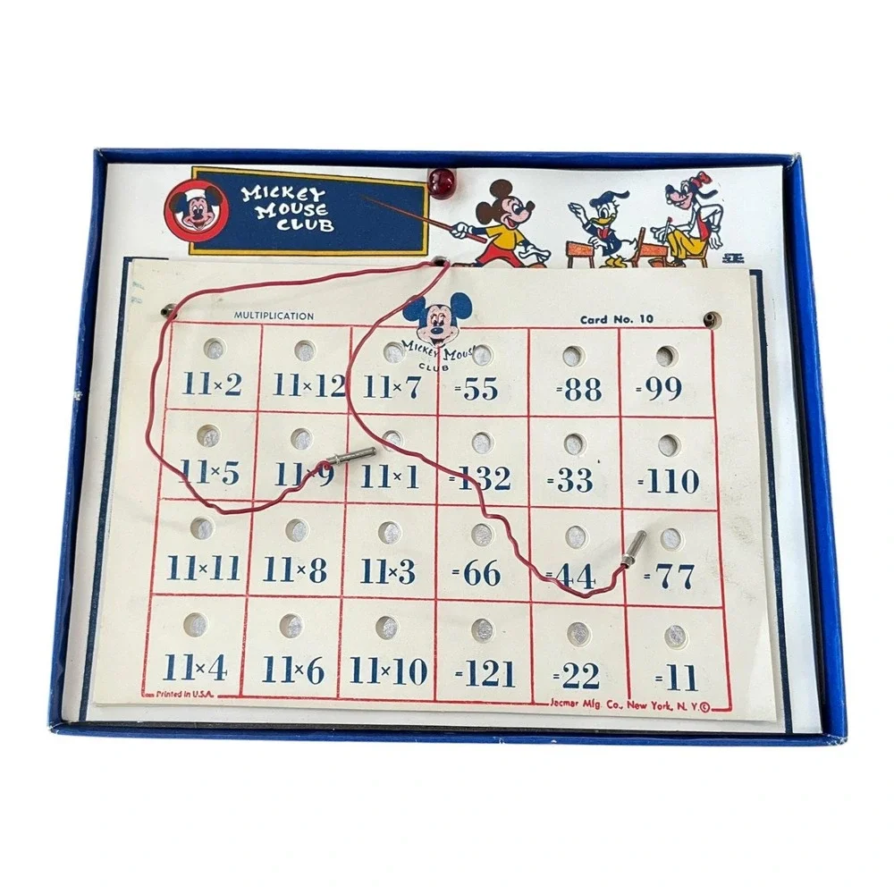 Vtg Mickey Mouse Club Magic Multiplier Electrical Quiz Game Jaemar Mfg. USA
